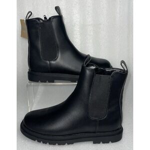 Thereabouts Willow Black Flat Heel Boots  with Side Zipper Big Girls Size‎ 4 NEW